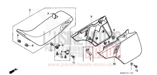 SIEGE/COUVERCLE LATERAL (3) CR250RK de 1989